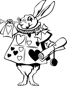 Rabbit from alice in wonderland - line art