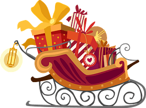 Christmas sleigh with gifts