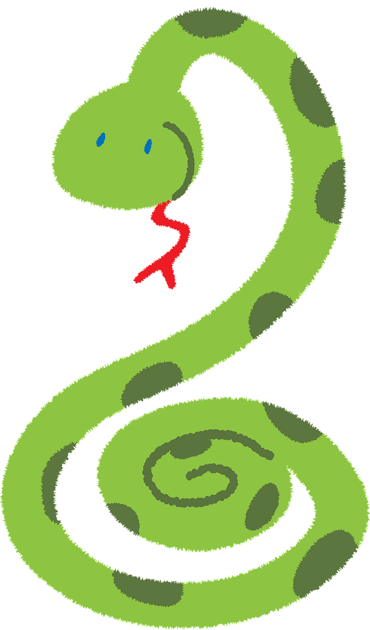 Funny green snake