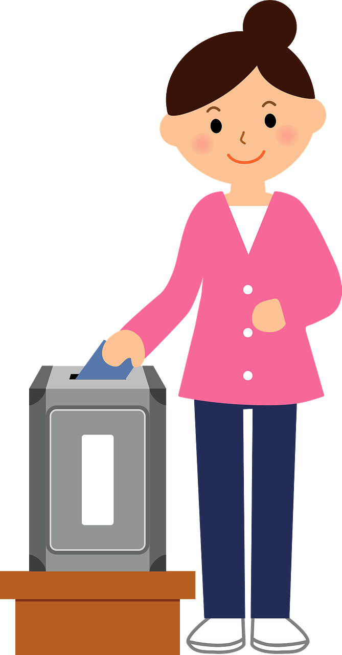 Woman voting