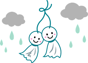 Teru teru bozu in the rain