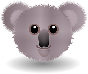 Funny koala face cartoon