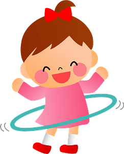 Children twirling hula hoop