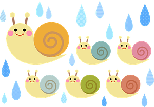 Snails under rain