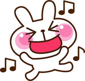 Rabbit singing joyfully