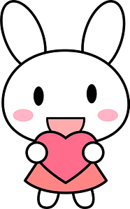 Rabbit is holding a pink heart