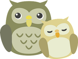Owls - mother and baby