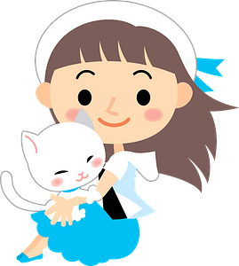 Girl with her cat