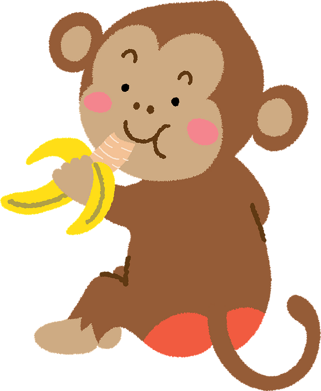 Monkey eating a banana