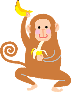 Monkey eating a banana