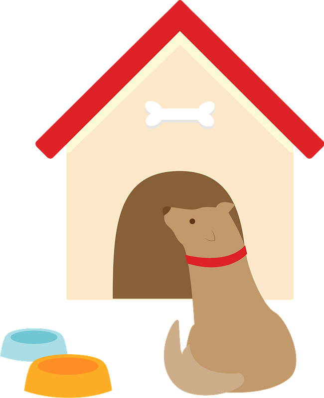 Dog and doghouse