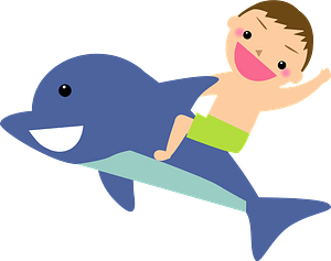 Boy Riding a Dolphin