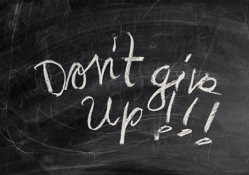 Don't give up lettering on board
