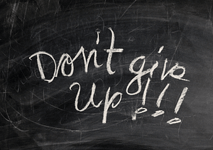 Don't give up lettering on board