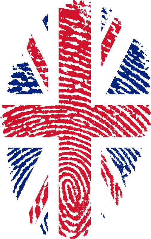 Fingerprint with British flag