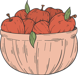 Bowl with red apples
