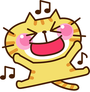 Yellow Cat Is singing for joy