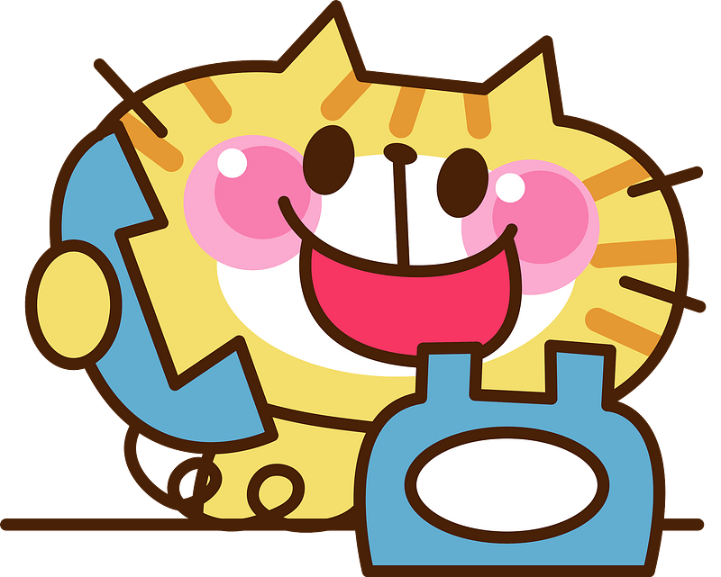 Yellow Cat is using the telephone