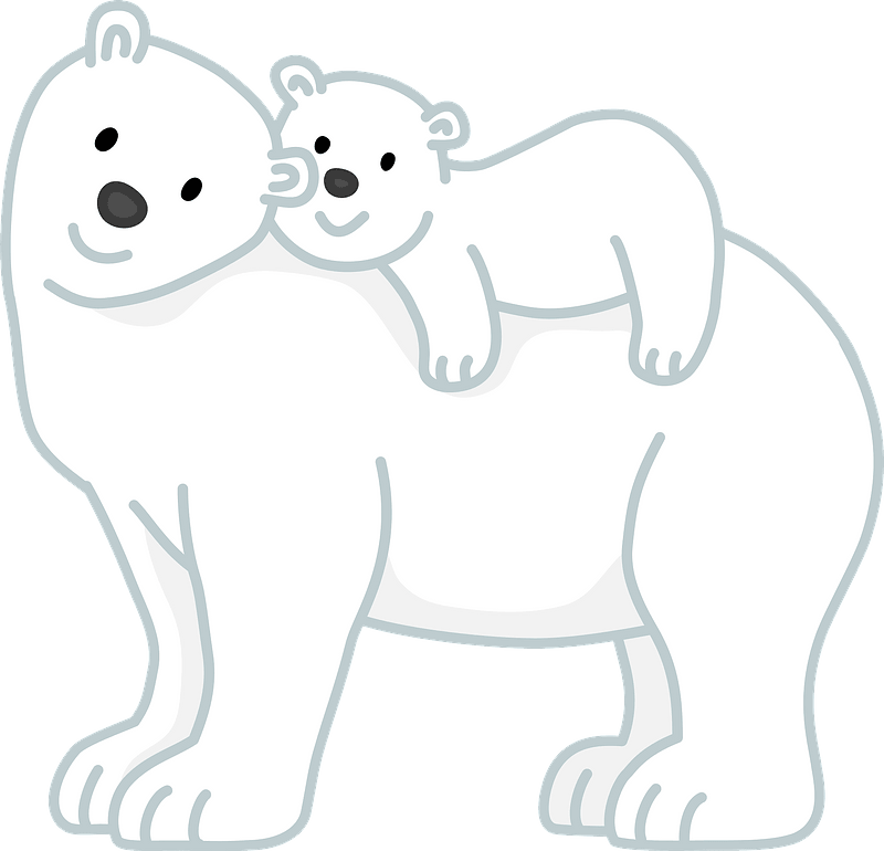 Polar bear mother and baby