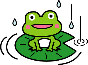 Smiling Frog in the Rain