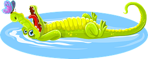 Alligator with Butterfly