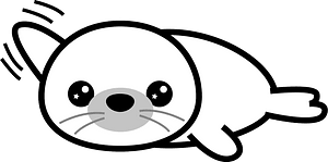 Earless seal animal - outline