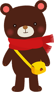 Bear wearing a Scarf