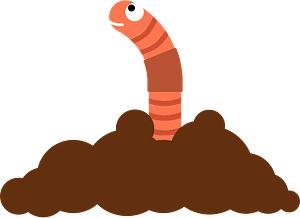 Earthworm in the dirt