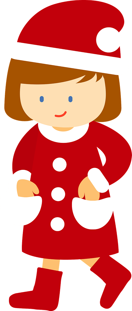 Girl in Santa Claus costume