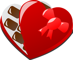Valentine day chocolate box