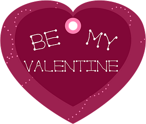 Be my Valentine heart shaped gift tag