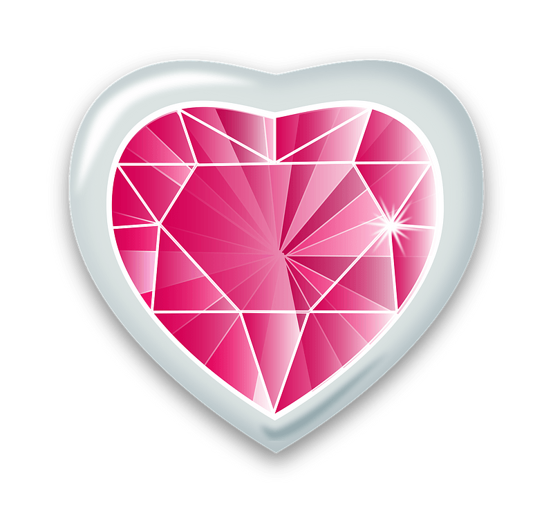Valentines day - pink ruby framed in silver