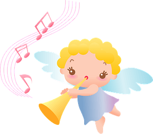 Angel blowing bugle