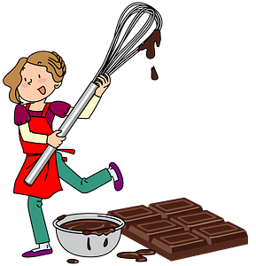 Woman making Valentine's Day chocolate