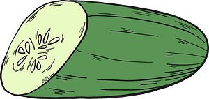 Half cucumber