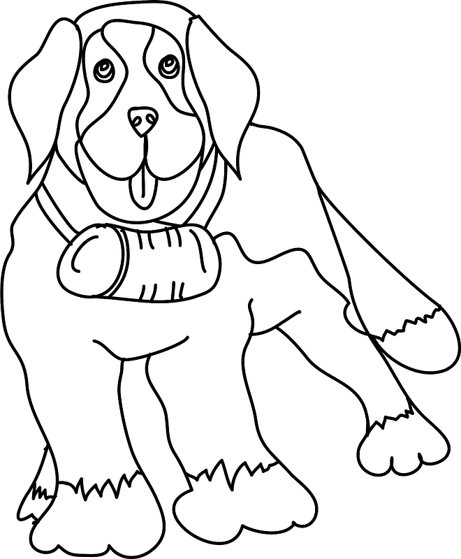 Saint Bernard dog outline