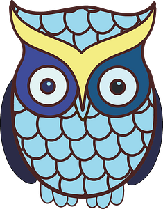 Blue wide-eyed owl