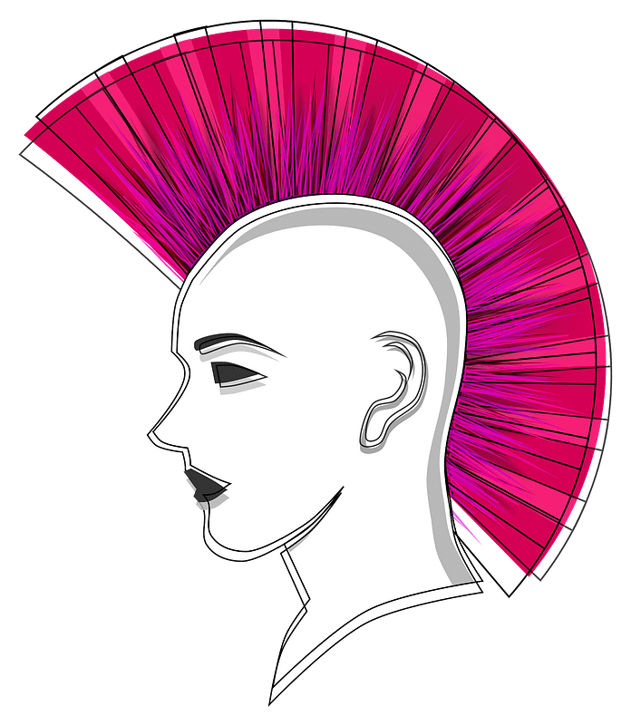 Stylised punk mohawk pink