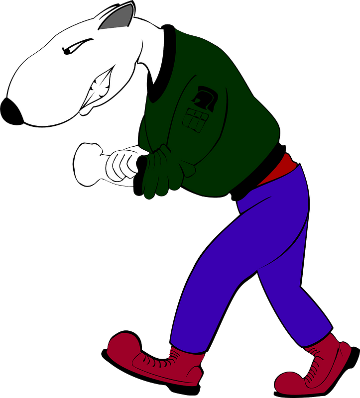 Bulli as skinhead cartooned