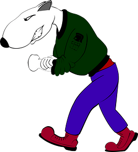 Bulli as skinhead cartooned