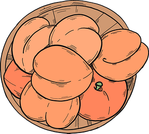 Peaches on a plate