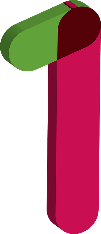 Stylized number 1