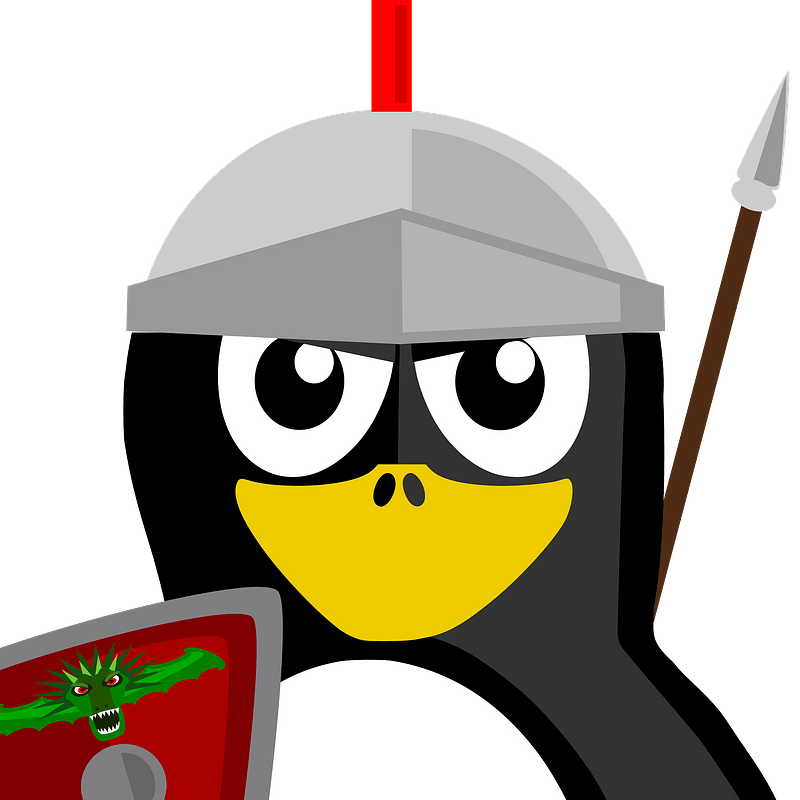 Roman soldier penguin