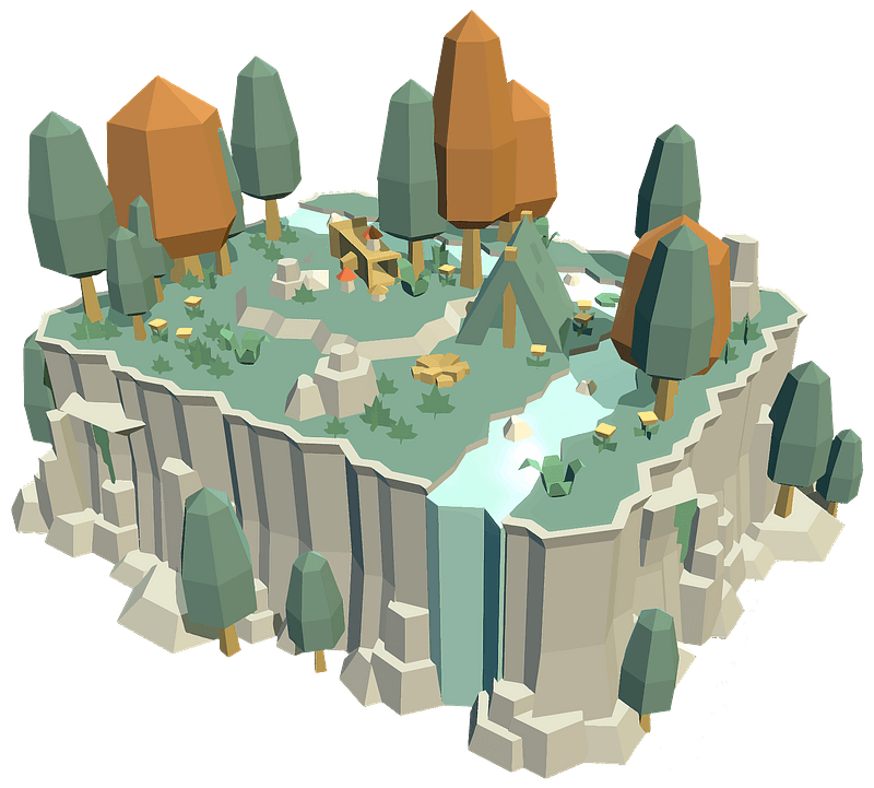 3 d low poly nature scene