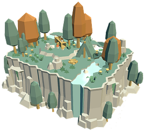 3 d low poly nature scene