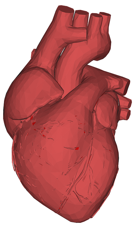Low poly 3 d heart red
