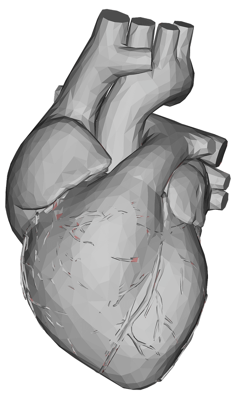 Low poly 3 d heart