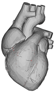 Low poly 3 d heart