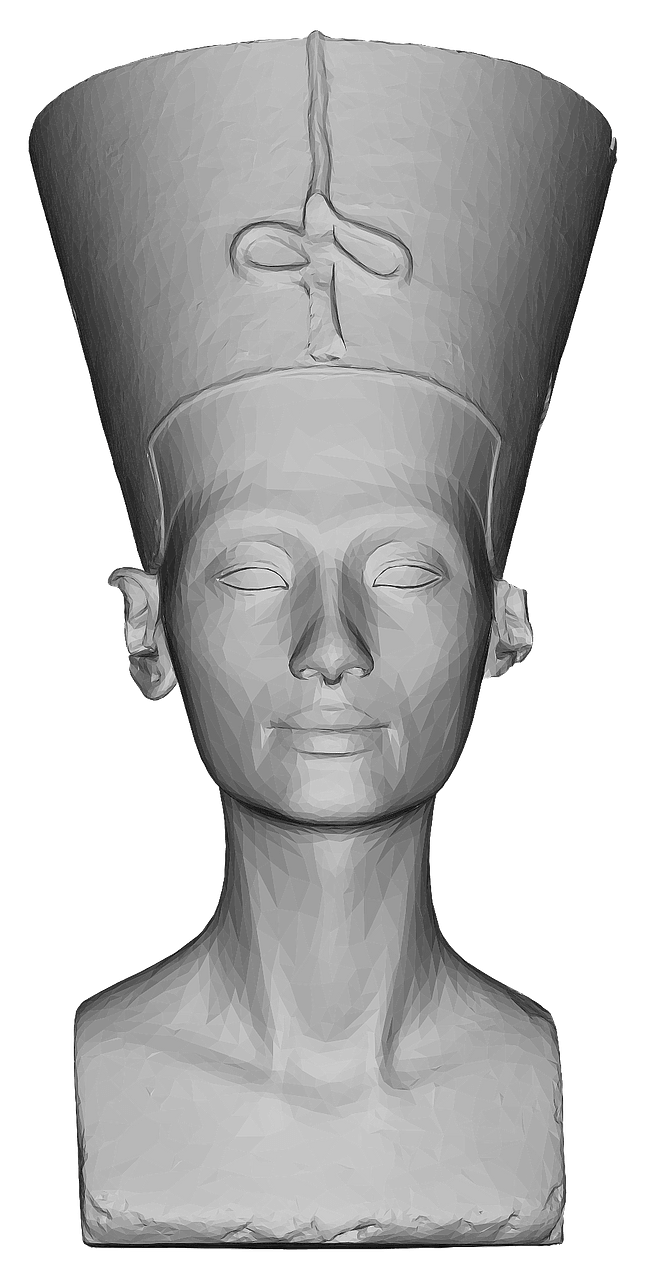 Low poly 3 d nefertiti bust