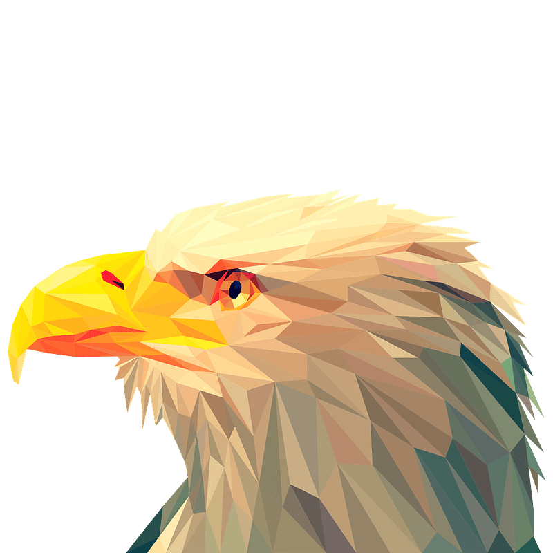 Low poly bald eagle